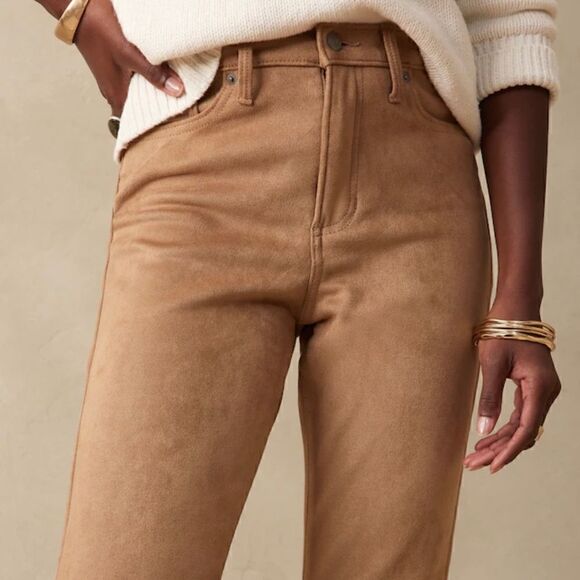 BANANA REPUBLIC Vegan Suede Skinny Jean, Black, 28/6 Tall - Picture 4 of 13